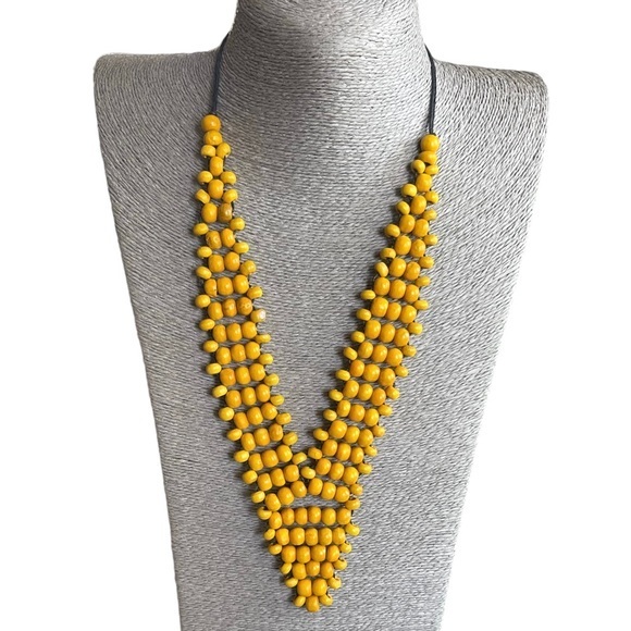 Jewelry - 🌻🧡 Handmade V Wooden Statement Necklace